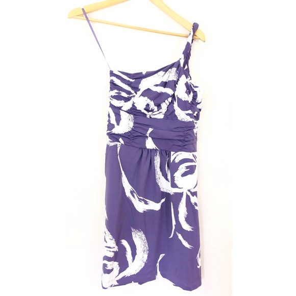 Tracy Negoshian Dresses & Skirts - Tracy Negoshiam One Shoulder Purple/White Dress